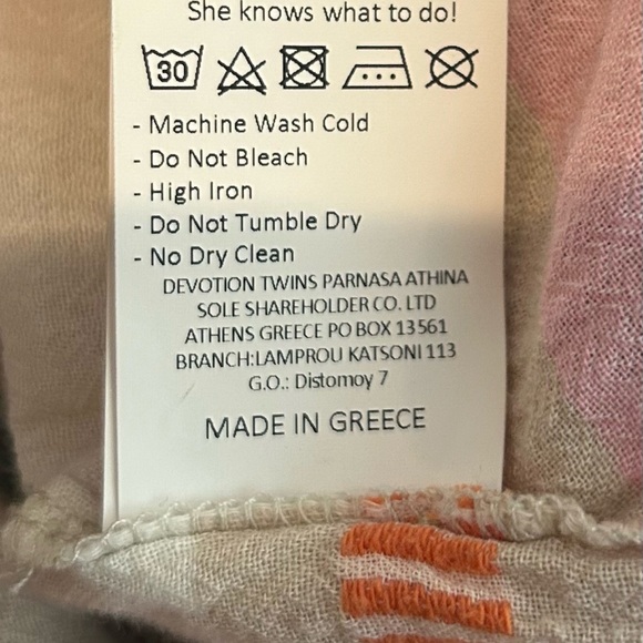 Devotion Twins Kithros Cotton Geometric Split  Neck Mini Dress - Picture 8 of 8